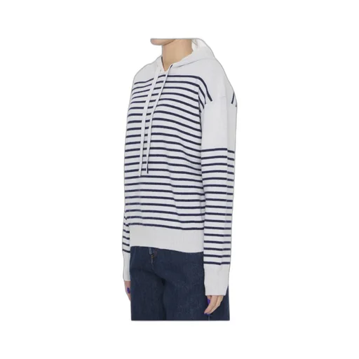 Striped Drawstring Knitted Hoodie