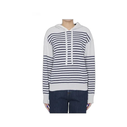 Striped Drawstring Knitted Hoodie