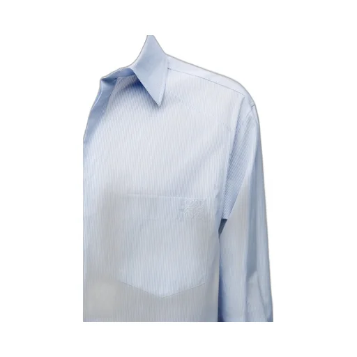 Pinstriped Asymmetric Button-Up Shirt
