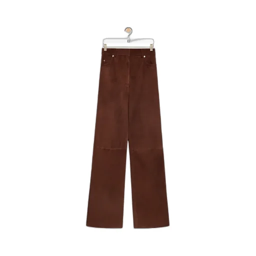 High Waisted Trousers In Suede