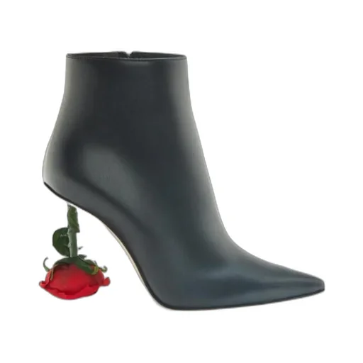 Rose Heel Boot In Calfskin