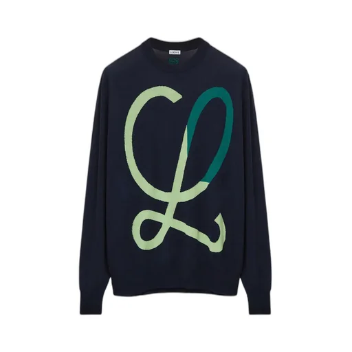 L Intarsia Wool Sweater