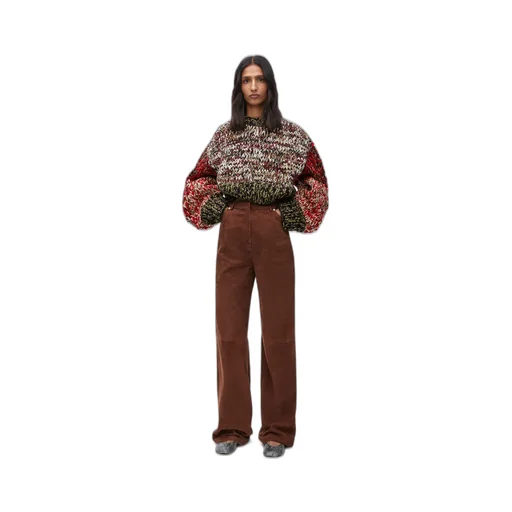 High Waisted Trousers In Suede