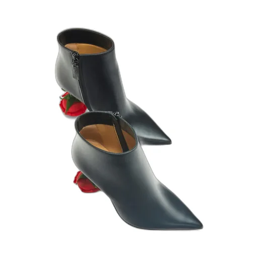 Rose Heel Boot In Calfskin