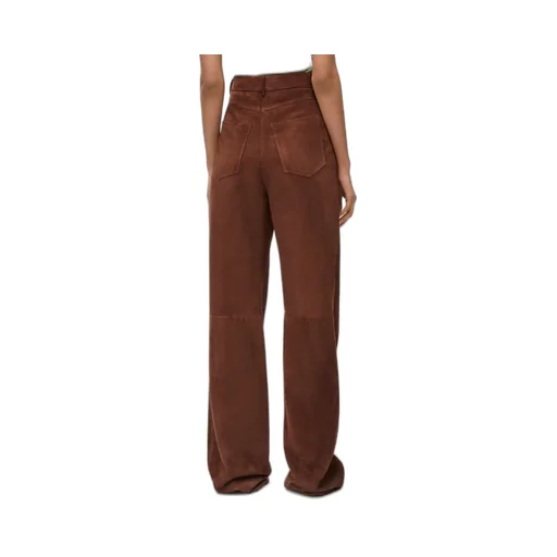 High Waisted Trousers In Suede