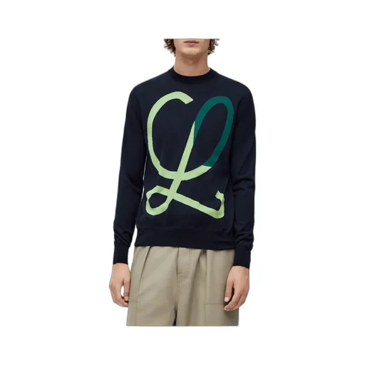 L Intarsia Wool Sweater