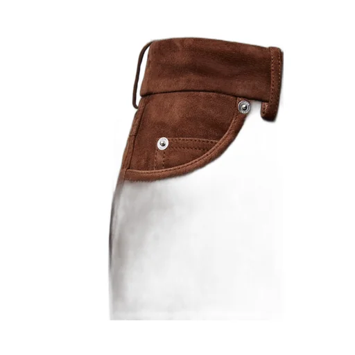 High Waisted Trousers In Suede