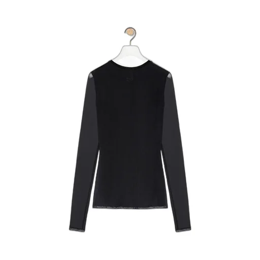 Anthurium Semi Sheer Mesh Top
