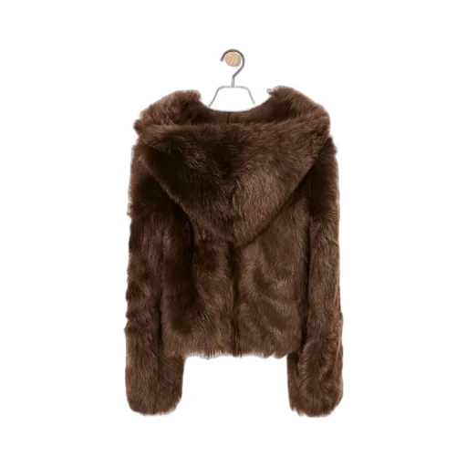 Hooded Jacket In Shearling