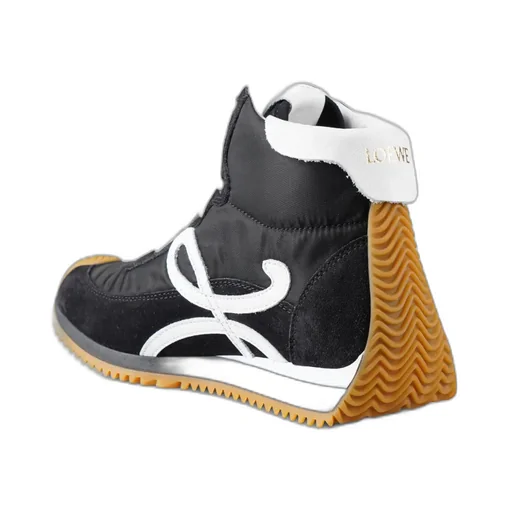 High Top Flow Runner In Nylon And Suede