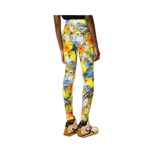 High-Waist Bird-Printed Leggings