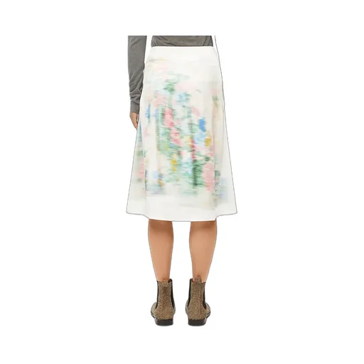 Paint Brush Effect Midi Skirt