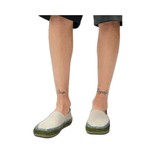 Rio Slipper In Suede And Raffia