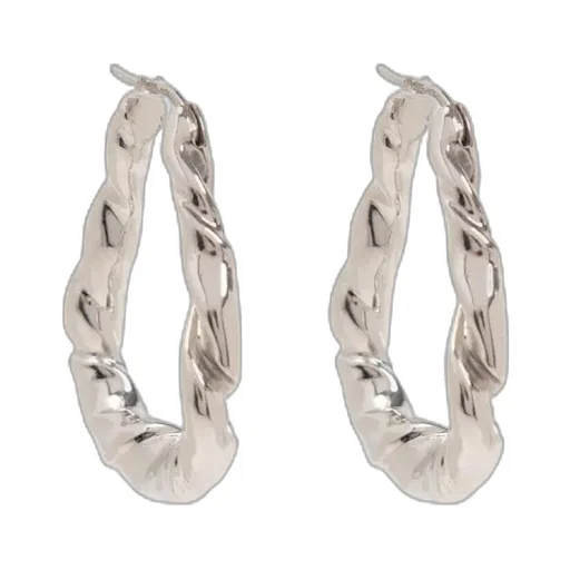 Engraved-Logo Detail Hoop Earrings
