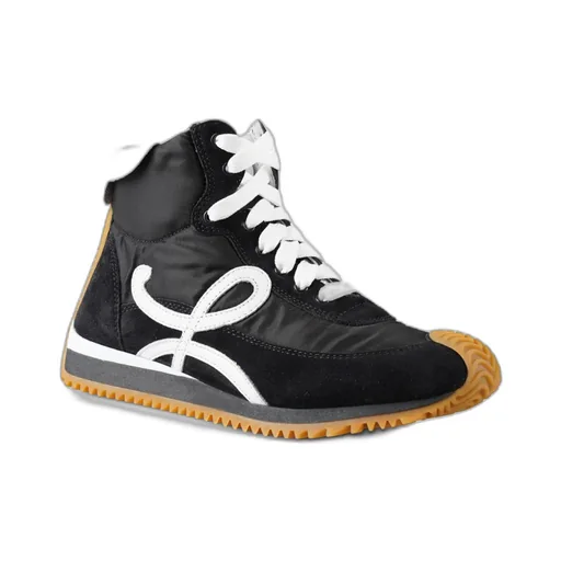 High Top Flow Runner In Nylon And Suede