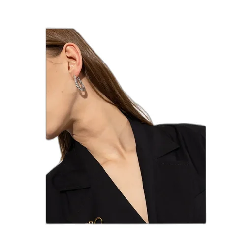 Engraved-Logo Detail Hoop Earrings