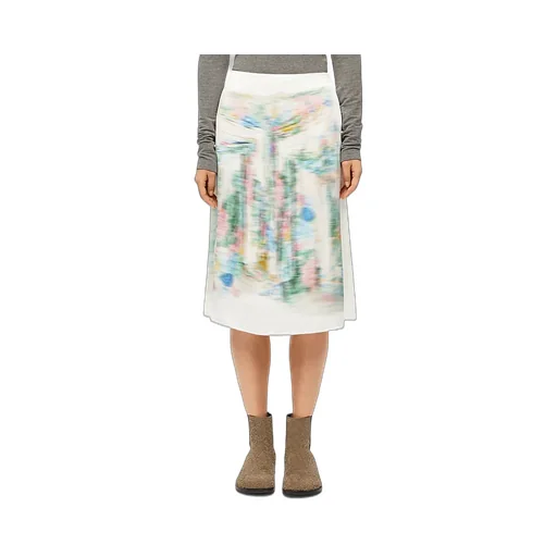 Paint Brush Effect Midi Skirt