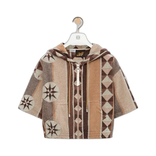 Hoodie In Terry Cotton Jacquard