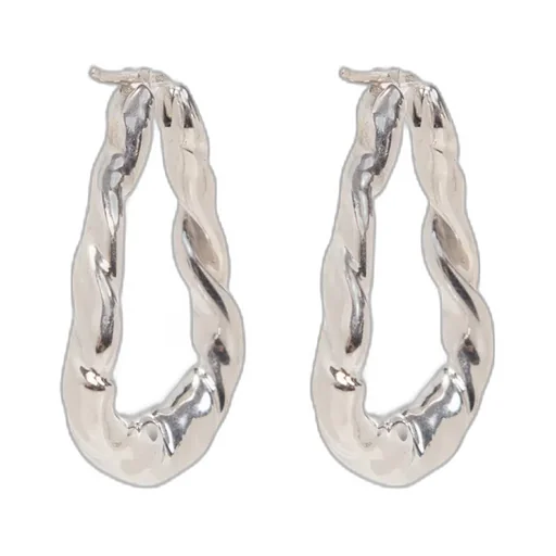 Engraved-Logo Detail Hoop Earrings