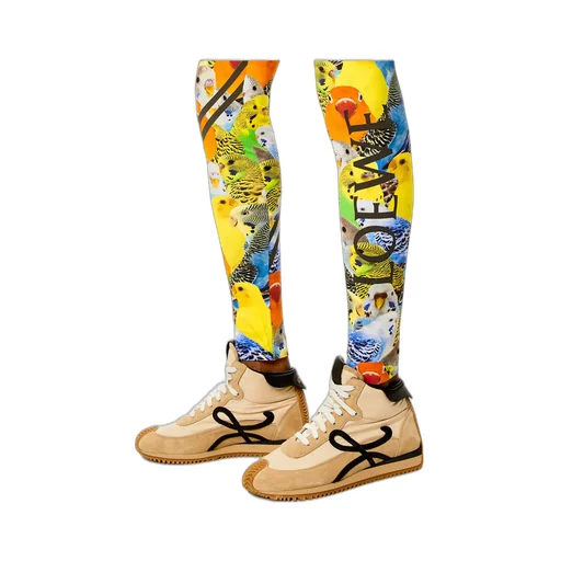 High-Waist Bird-Printed Leggings