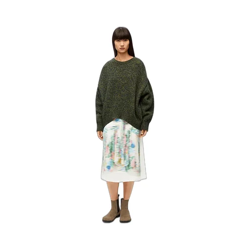 Paint Brush Effect Midi Skirt