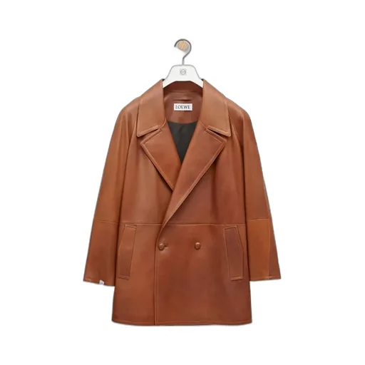 Double-Breasted Coat In Nappa Lambskin