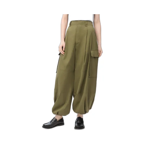 Cargo Trousers In Cotton And Silk