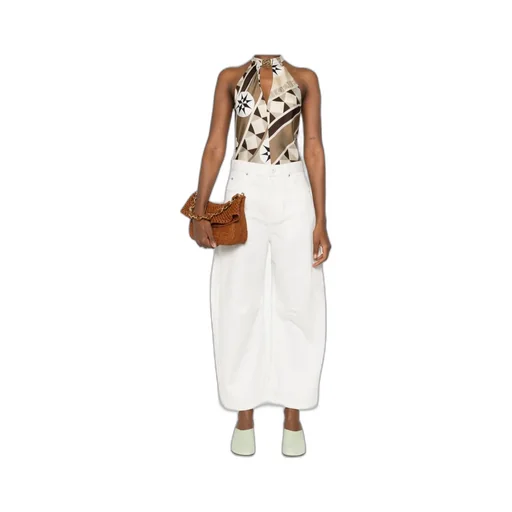 Logo Patch Wide Leg Jeans