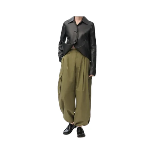 Cargo Trousers In Cotton And Silk