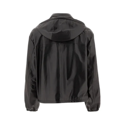 Leather Hooded Jacket