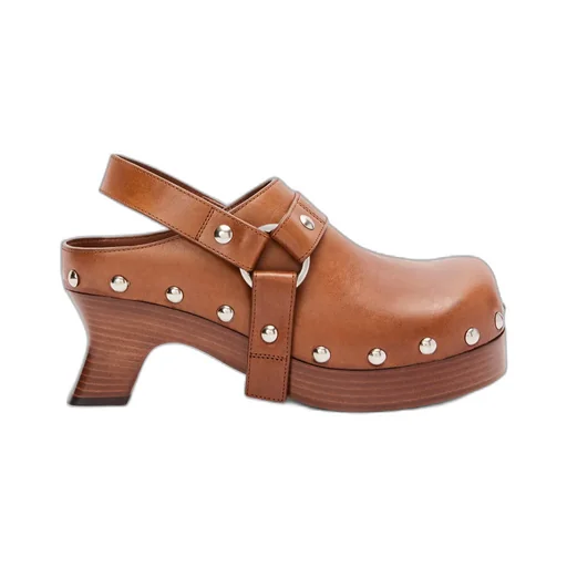 Tacha Clog In Vegetal Calfskin