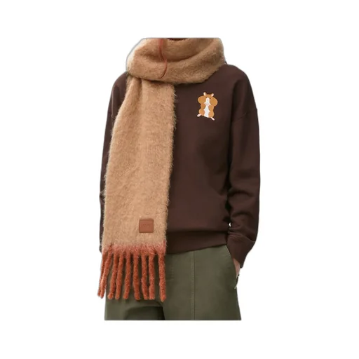 Logo-Patch Fringed Scarf