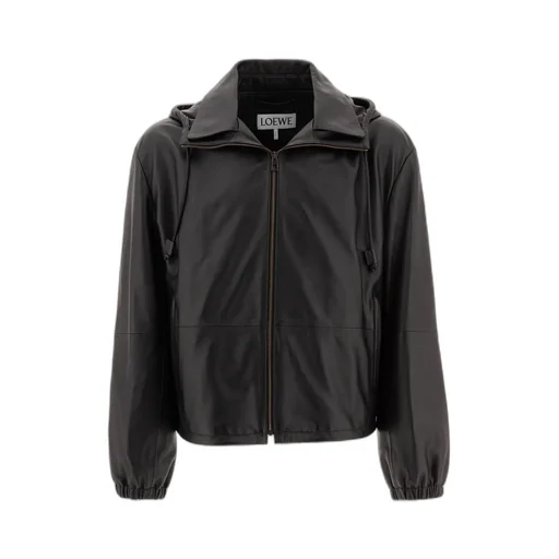Leather Hooded Jacket