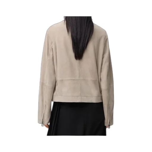 Belted Jacket In Suede Goatskin