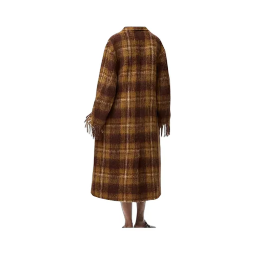 Plaid Fringed Coat