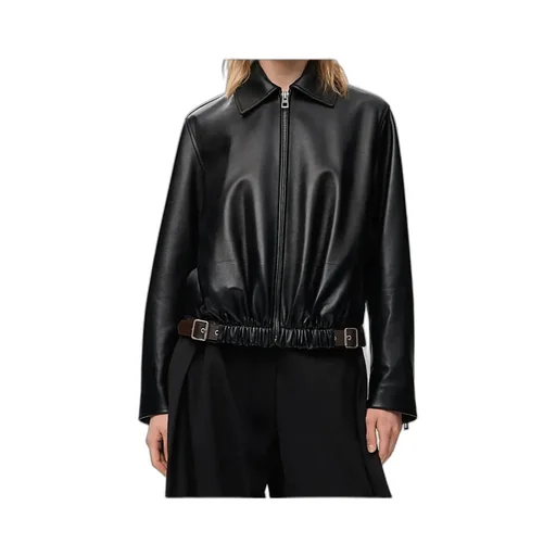 Elastic Waist Zipped Jacket