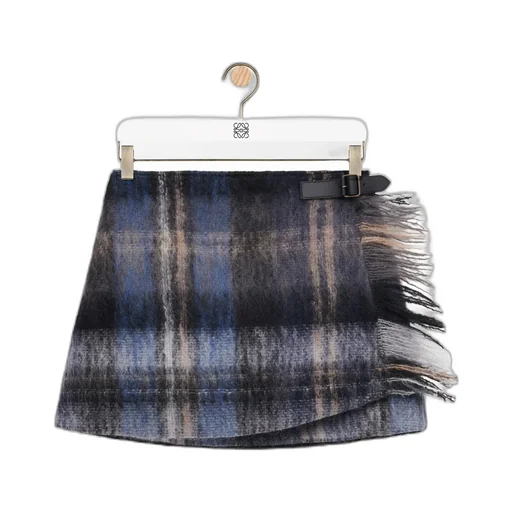 Checked Wrap Skirt