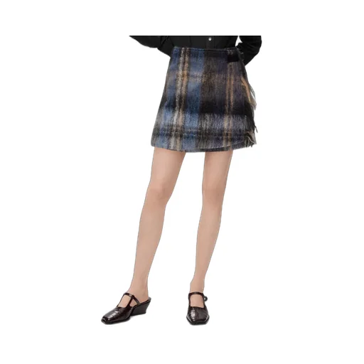 Checked Wrap Skirt