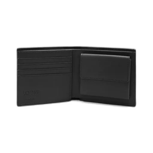 Bifold Coin Wallet In Textured Classic Calfskin