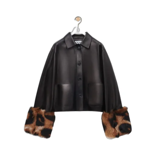 Fur-Trim Leather Jacket