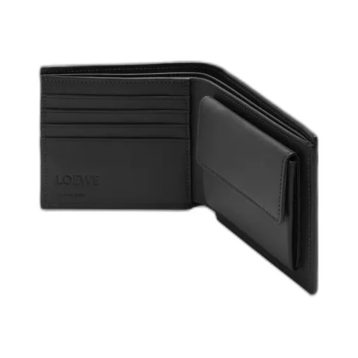 Bifold Coin Wallet In Textured Classic Calfskin