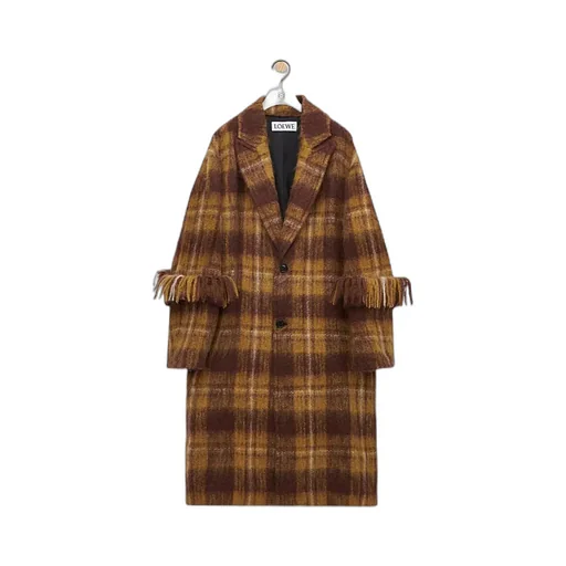 Plaid Fringed Coat
