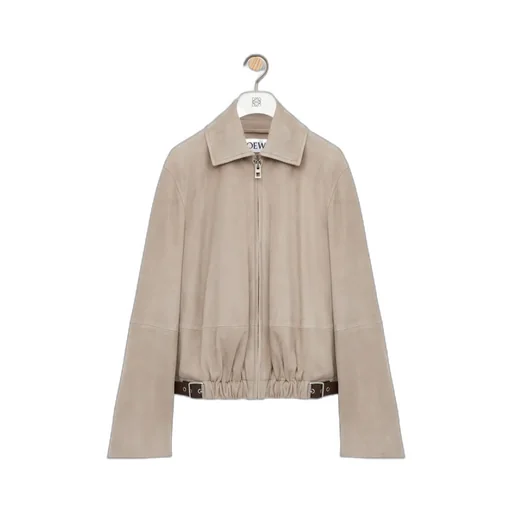Belted Jacket In Suede Goatskin