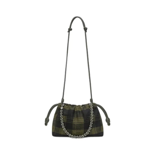 Medium Flamenco Purse In Tartan Suede