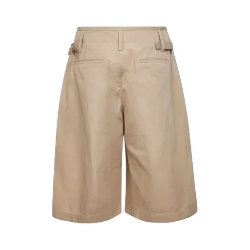 Pleat Detailed Knee-Length Shorts