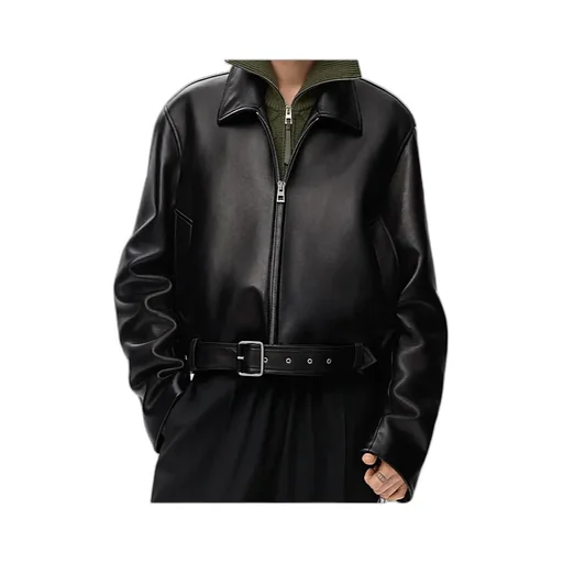 Belted Leather Jacket