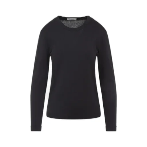 Long-Sleeved Ribbed Crewneck T-Shirt
