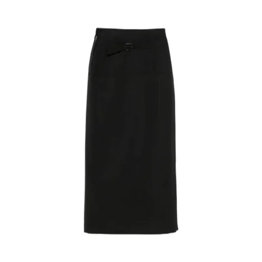 Slited Straight Hem Midi Skirt