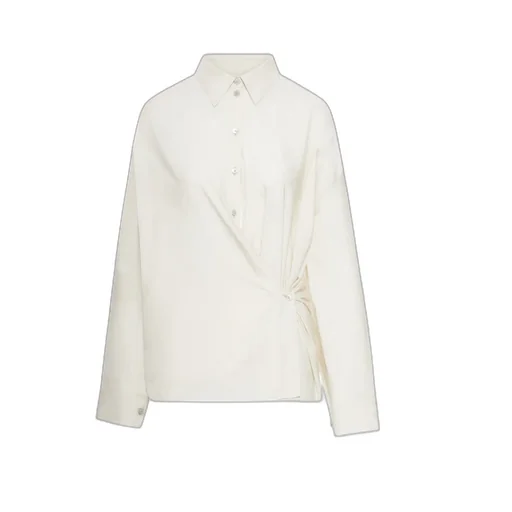 Straight Collar Twisted Shirt
