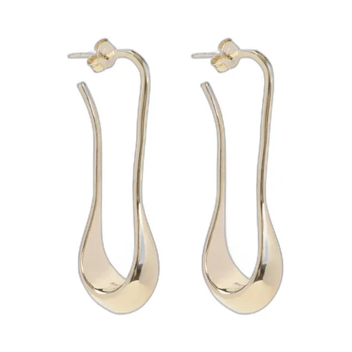 Short Curve-Edge Drop Earrings